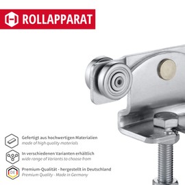 Gedotec Helm Agrar Rollapparat 171 Drive, Height-Adjustable, Double Pair for Steel Runners, Sliding Gate, Track Rollers Profile 100, Made in Germany, Pack of 2 – Wheels for Sliding Door Fitting