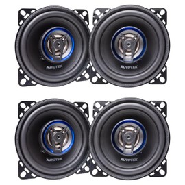 Autotek 4 Pack Street Machine 200W 4 Inch 2 Way Car Audio Coaxial Speakers with Neo Mylar Soft Dome Tweeters for Crystal Clear Sound