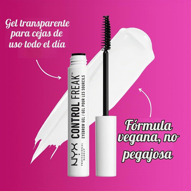 NYX Professional Makeup, Control Freak, Gel para cejas transparente, 9g