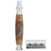 Professional Men Bamboo Handle Manual Shaver Portable Beard Body Hair