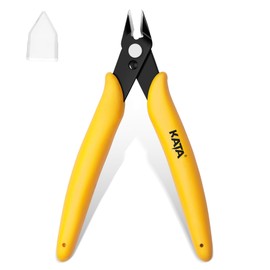 Side Cutters Small 1 Piece 5 Inch Wire Cutter Mini Precision Pliers Multifunctional Cable Cutter Angled Cutting Pliers for Model Making, Fine Wires, Electronics, Cable Ties, Yellow