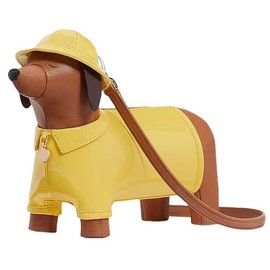 Lyuxhetaokdiq - Bolso bandolera con forma de perro para mujer, piel sintética, único y novedoso, 2 Amarillo, Mediano