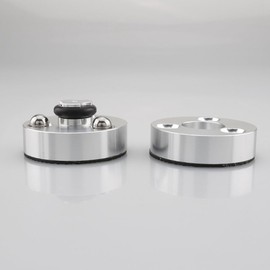 Lyaciomn 4Piece HiFi Speaker Isolation Feet Cushion Pads Aluminum Vibration Dampener 40X23mm Silver