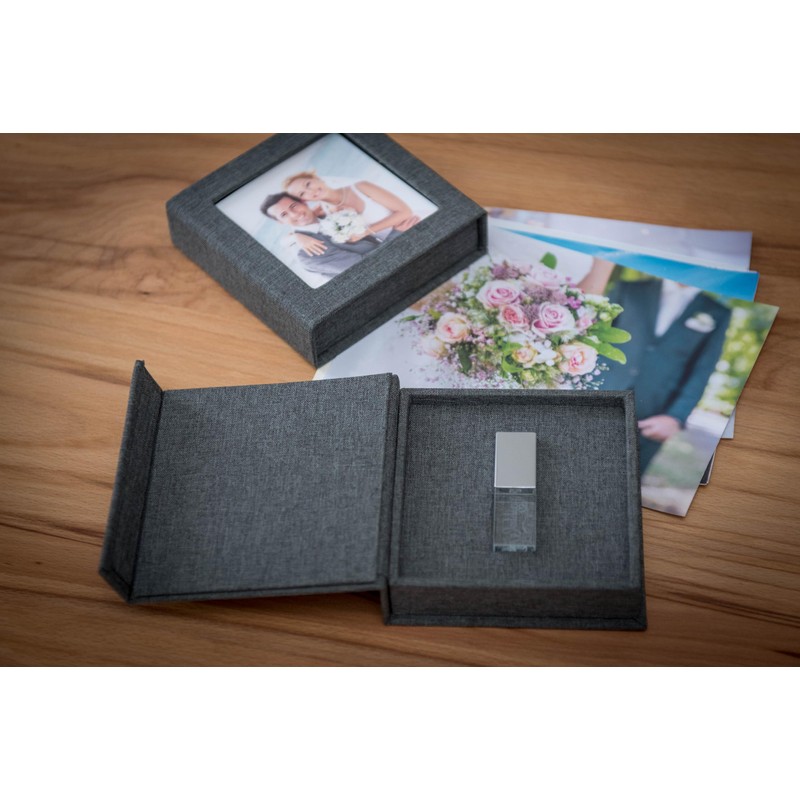 Crystal USB Flash Drive with Box Wedding Design - Elegant