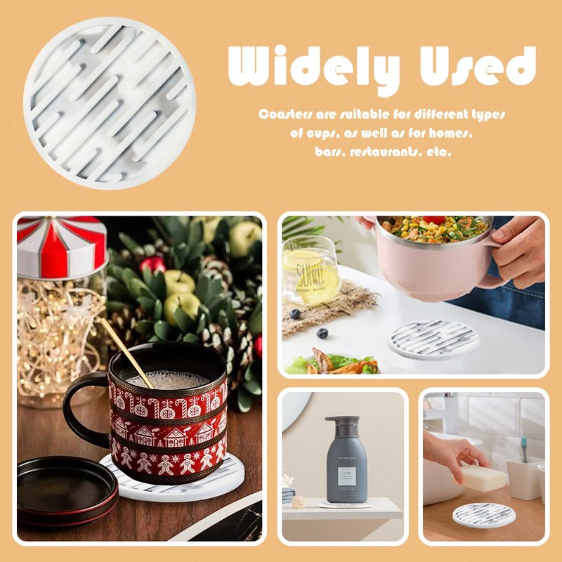 FANCY NOVA Silicone Drink Coasters Set of 4, Non-Slip, Heat