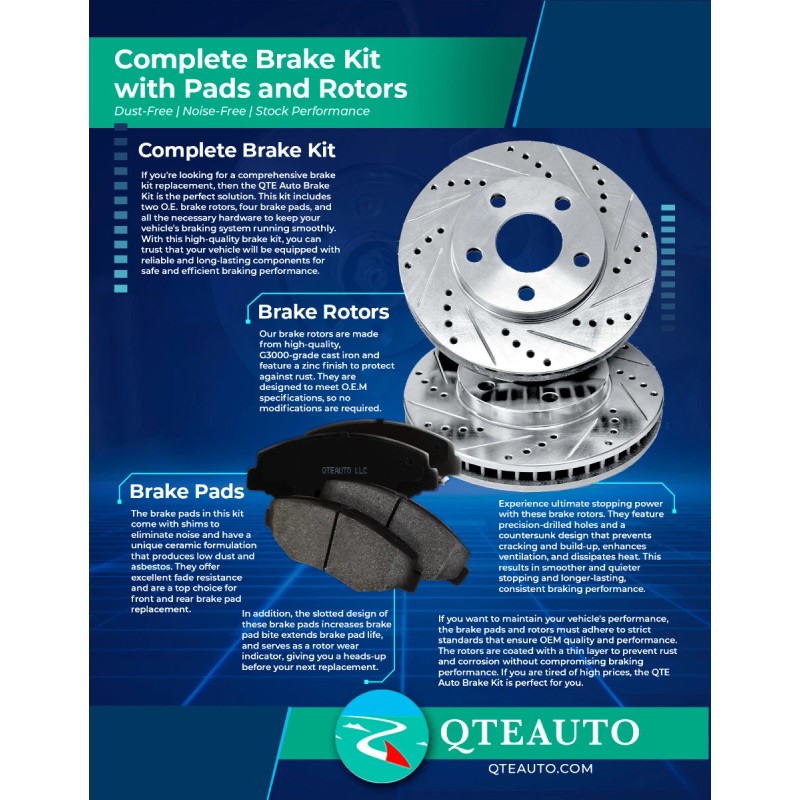 Set of 8 Front-Rear Ceramic Brake Pad Kit For 2010-2013