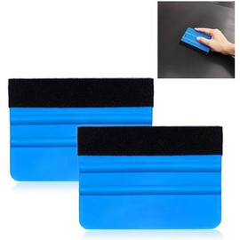 2 Pcs Felt Edge Squeegee, 4 Inch Car Vinyl Wrap Tool, Vinyl Squeegee Scraper, Vinyl Straight Scraper Tool for Car Vinyl Wrap Window Tinting Film Blue