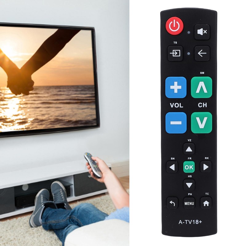 VELATEMOR Universal TV Remote Control with Big Buttons for Seniors,