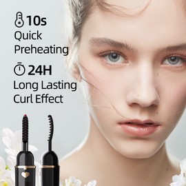 EYECURL Heated Eyelash Curler, Heated Lash Curler, Eyelash Curler Heated for Perfect Curls Every Time - Long Lasting Makeup, Intelligent Power Off (Moka Black/Champagne Gold, X8-132MM)