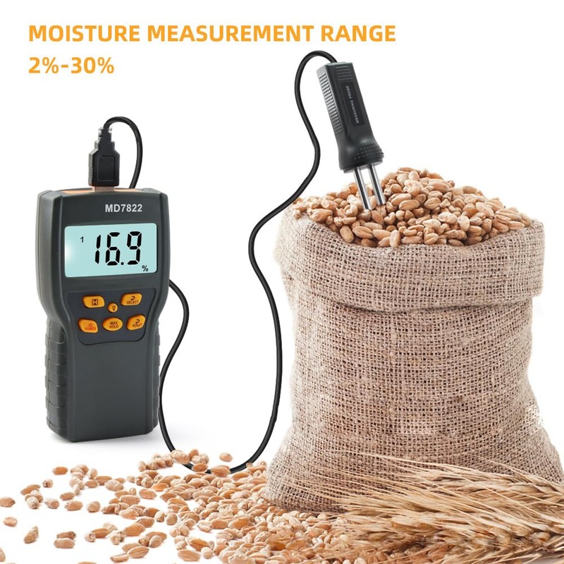 Detector, Professional Digital MD-7822 Tester, Meter Portable Water Content Analyzer