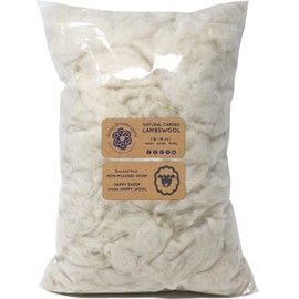 1 LB LAMBSWOOL Natural White Clean Fluffy Classic Fiber for Toy Stuffing & Filling