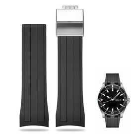 22mm Curved Lug End Watch Strap For Mido Ocean Star M026.430A series Replacement Sport Watch Band with deployment buckle