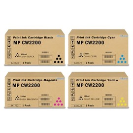SkyPrint MP CW2200 Ink Cartridge Replacement for Ricoh MP CW1200 2000 2200 Lanier MP CW2200 CW2201sp Savin MP CW2200 CW2201sp (4-Pack Black Cyan Magenta Yellow)