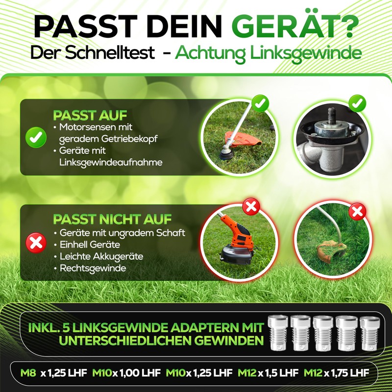Heckenpracht® Line Head for Brush Cutter with Steel Knob Left