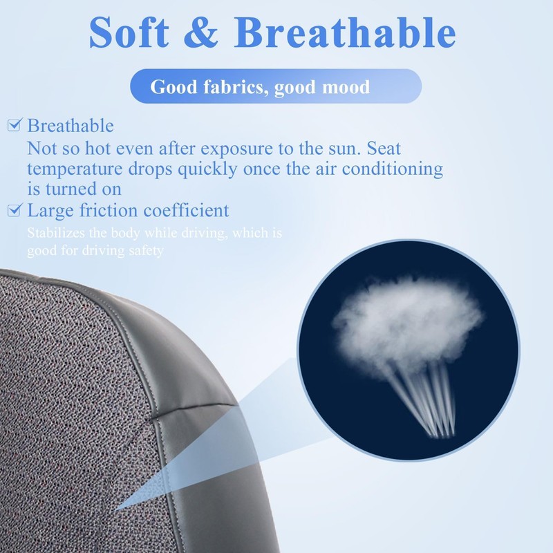 NLQR Front Driver Side Bottom Replacement Seat Cover Cloth Dark