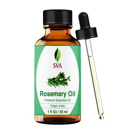 SVA Rosemary Essential Oil – 1 Fl Oz – 100% Natural Rosemary Oil for Hair, Face, Skin Care, Diffuser, Aromatherapy, Scalp, Body Massage, Soap and Candle Making – with Dropper