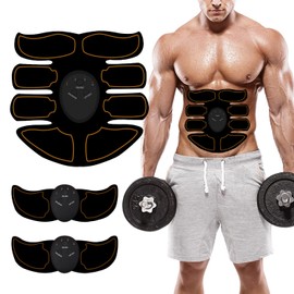 Zebbyee EMS Training Device, Abdominal Trainer, EMS Abdominal Muscle Trainer, Muscle Stimulator Abdominal Trainer with 8 Modes & 9 Intensities, Portable Muscle Trainer for Abdominal Arm HIPS Leg