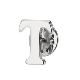 PATIKIL Letter Lapel Pins, Initial Alphabet Collar Pins Letter Brooch Pins for Women Men Shirt Dress Suits Coat Collar, Silver Tone, Letter T