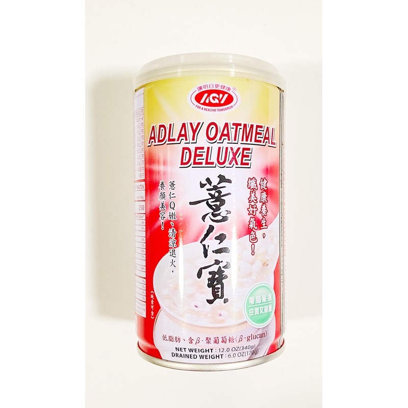 Adlay Oatmeal Deluxe, 12 oz, Pack of 6 薏仁寶