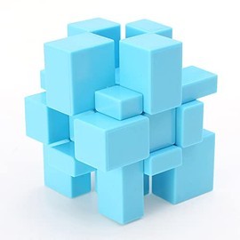 Mirror Cube 3x3 Speed Cube 3x3x3 Mirror Blocks Shaped Puzzle Sheng Shuo Blue Cube (Blue)