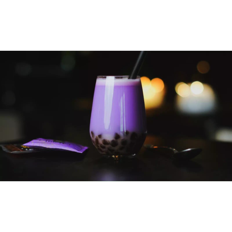 Flavfar Instant Boba Taro Milk Tea Kit with Boba Straw