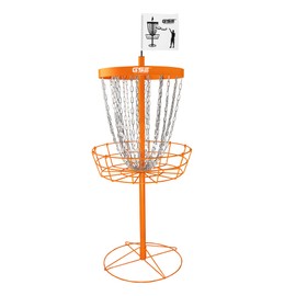 GSE Games & Sports Expert Professional Protable Disc Golf Basket, 24-Chain Metal Practice Disc Golf Target with Carrying Bag, for Outdoor, Yard, Backyard, Park Training & Games(Orange)