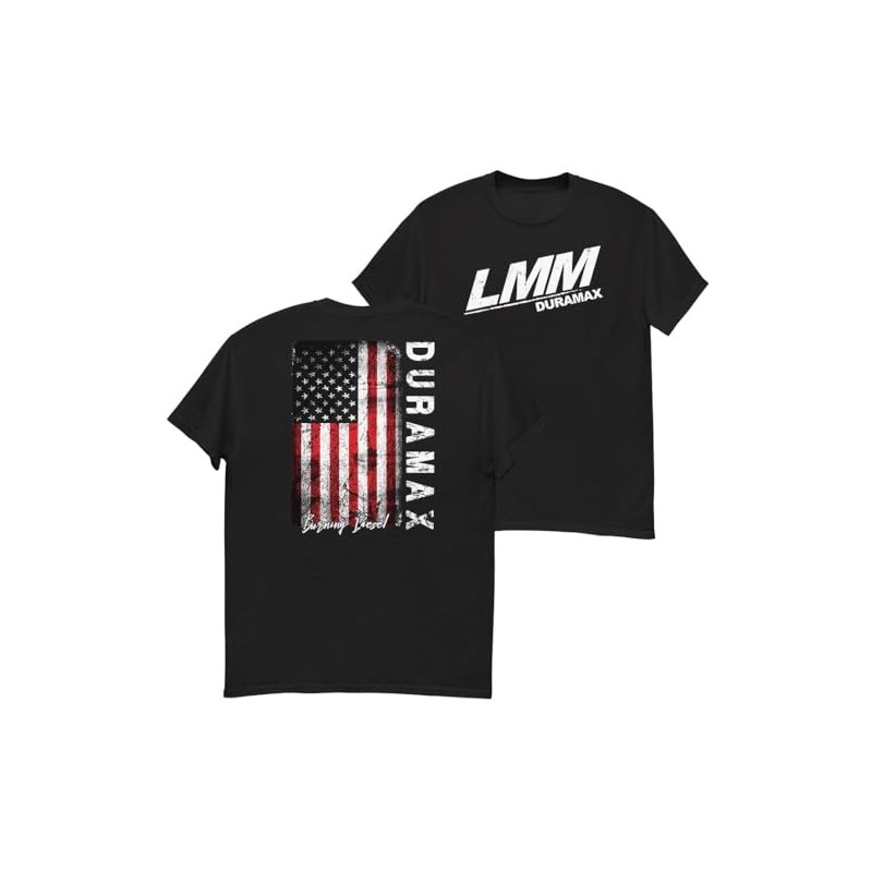 LMM Duramax T-Shirt Mens Diesel Truck Shirt with American Flag