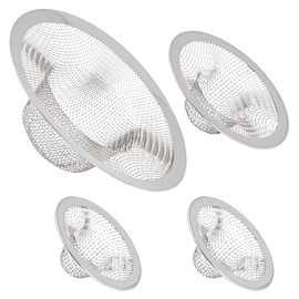 Juvale Stainless Steel Sink Drain Strainer - Mesh Kitchen Sink Strainer - Anti-Clogging Wire Mesh Screen - Pack of 4, 4.3 in, 2.8 in, 2.1 in