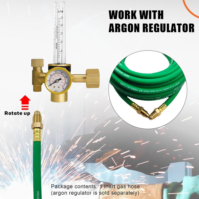 50FT Argon Gas Hose, Inert Gas Welding Hoses for MIG/TIG