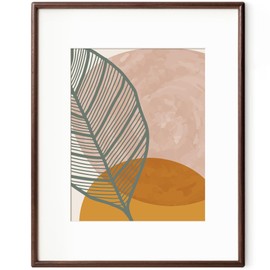 Axeman 16 x 20 Picture Frame - Solid Walnut Frame 16x20 Matted to 11x14 - Rounded Corner Walnut Photo Frame 20x16 with Tempered Glass - Natural Wood Poster Frame with Removable Ivory Mat - Walnut