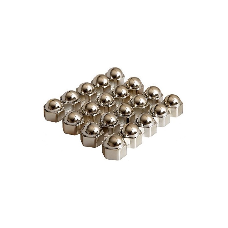 HP-Autozubehör 82912 Radmuttern-Kappen Rallye Caps 20 Stück Chrom 19 mm