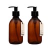 uishi Brown Amber Plastic Bottles with Pump Dispenser [250ml x