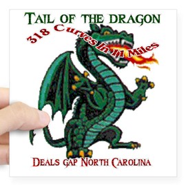 CafePress Flaming Dragon Tail of The Square Sticker 3 X 3 Square Bumper Sticker Car Decal, 3"x3" (Small) or 5"x5" (Large)