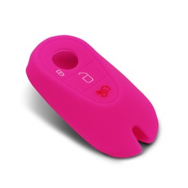 Finest Folia Schlsselhlle ME kompatibel mit Mercedes C-Klasse S-Klasse EQE EQS GLC fr 2 Tasten Autoschlssel Silikon Cover Schlssel Hlle fr Auto Schlssel Schutzhlle Etui (Neon Pink)