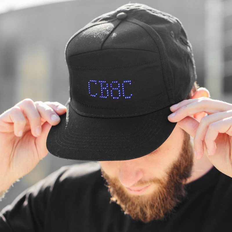 Cotton Plastic Peaked Cap LED Luminescence Editable Cool Hat for