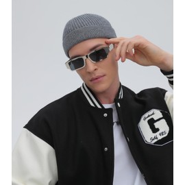 ROYBENS 2PCS Swag Wool Knit Cuff Short Fisherman Beanie for Men Women, Winter Warm Hats,Trawler Watch Hat Soft Spring Fall Skull Cap Unisex