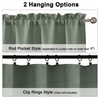 Chyhomenyc Sage Green Valance for Windows, Light Filtering Faux Linen