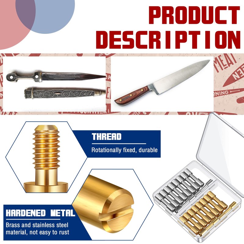 Charniol 20 Sets Brass Bracket Bolt Fasteners and Stainless Steel