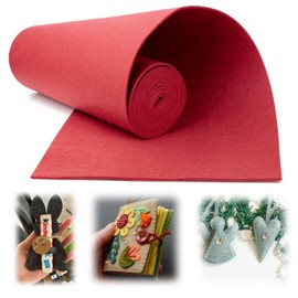 Mbsomnus Felt Sold by the Metre 3 mm x 30 cm x 300 cm Felt Mats for Cutting Red Craft Felt Underlay Polyester Felt for Crafts Felt Fabric Sold by the Metre Felt Panels for DIY Patchwork Sewing