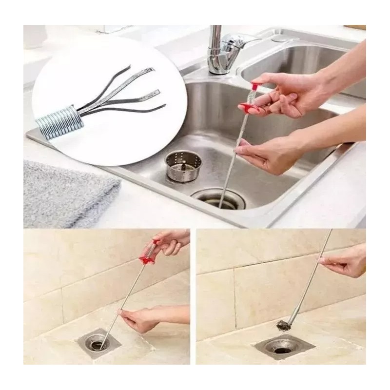 PINFLEX Destapador Drenaje Lavabo Tarja Con Pinza Flexible