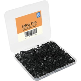 500 PCS Black Safety Pins, 0.75Inch/19mm Safety Small, Rust Resistant Nickel Plated Steel Set for Crafting, Sewing, Rimming Fastening Clip Button for Garment Hang Tag, Pins for Clothes