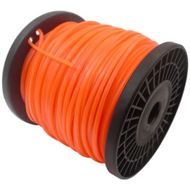 Zeqeey Square Strimmer Line 2.4mm x 100m Wire Cord Rope Trimmer Nylon String for Garden Grass Strimmer & Electric Trimmers, 0.094 inch Orange J24X