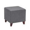 Joveco Square Ottoman Fabric Cube Foot Rest Stool with Wooden