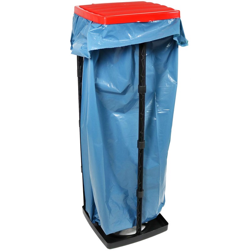 com-four® garbage bag stand with lid, can be set up
