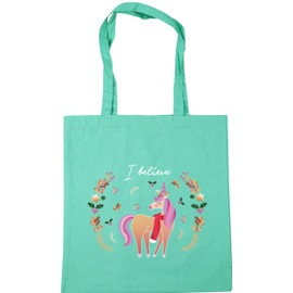Hippowarehouse Christmas jumper day I believe in unicorns Tote Shopping Gym Beach Bag 42cm x38cm, 10 litres