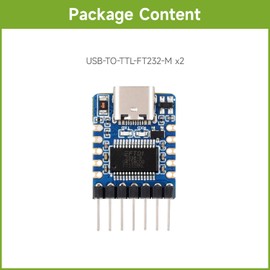 Waveshare USB to UART (TTL) Stable Communication Module with Pinheader (2PCS), Mini Size, Over Current/Voltage Protection, TTL Serial Converter, USB to TTL Converter for