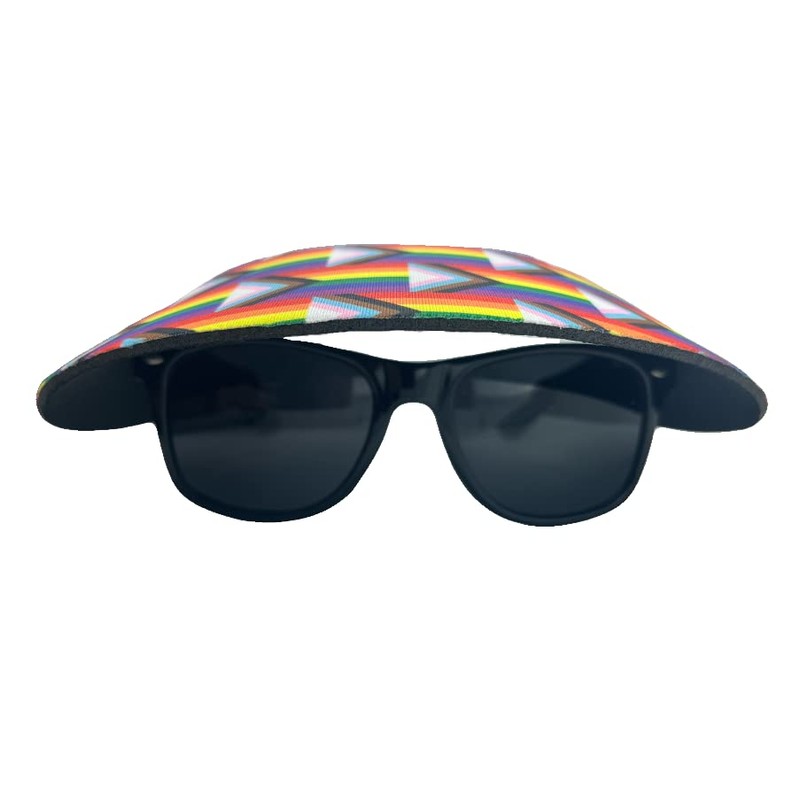 Rainbow Pride Foam Visor Attaches to Sunglasses, Unisex, 2 Visors