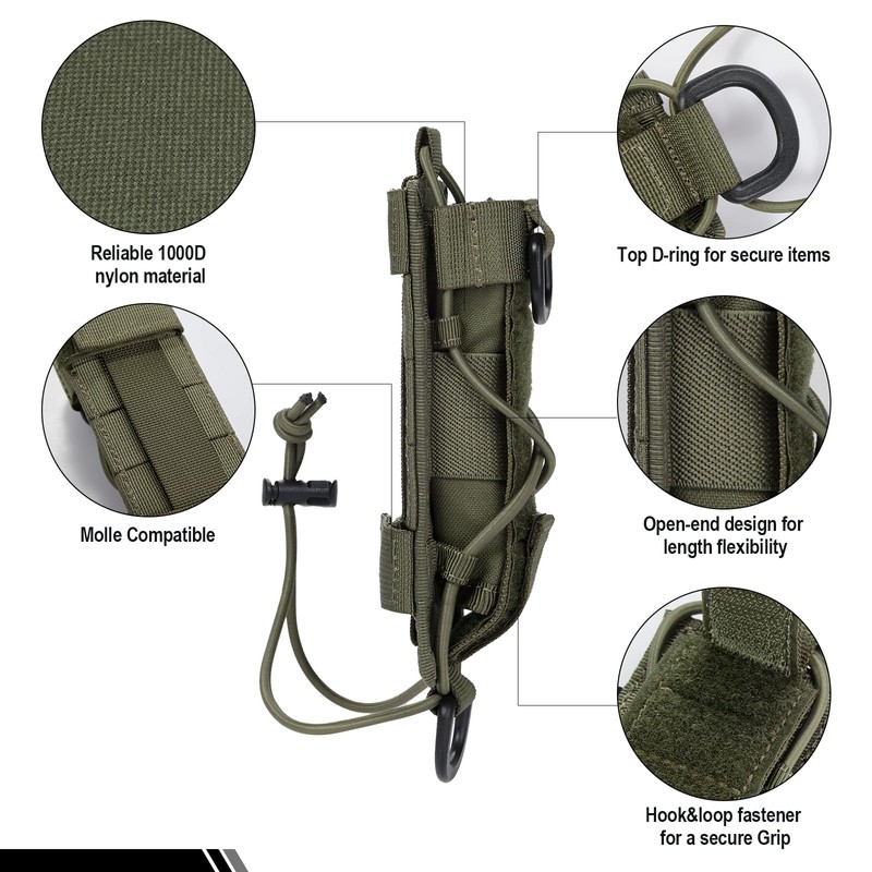 OneTigris Flashlight Holster Molle Flashlight Holder for Belt Tactical Pouch