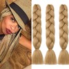 Braids extensions, jumbo braids synthetic hair, 3 bundles, Kanekalon synthetic