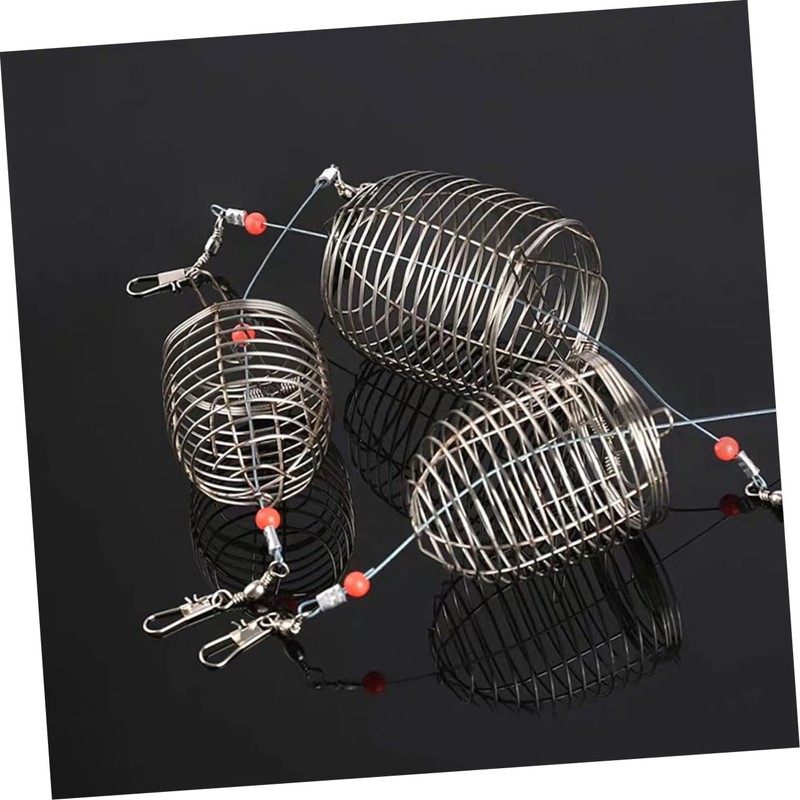 Kisangel 30pcs Stainless Steel Fishing Bait Trap Cage Basket Feeder
